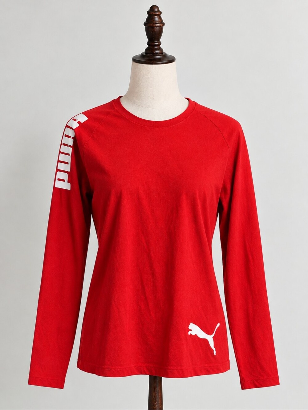 Puma Red Long Sleeve Logo Shirt - Size M